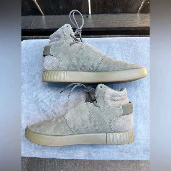 Adidas Invader Strap Green Grey Suede US M 7.5 W 9 - Picture 3 of 6